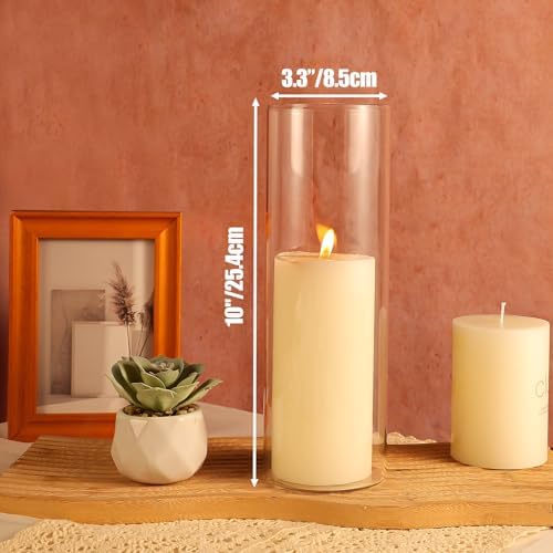UPBUD 10 Inch Glass Cylinder Vases for Centerpieces, 12pcs Tall Flower Vase - Image 3