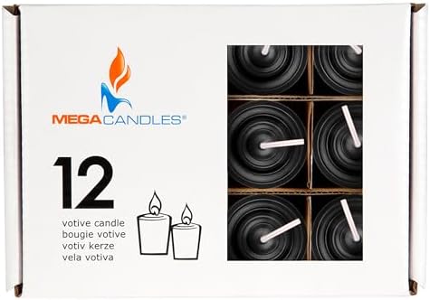 Mega Candles 12 pcs Unscented Black Votive Candles, Hand Poured Wax Candle 10 Hours 1.38 Inch x 1.5 Inch, Home Décor, Wedding Receptions, Centerpieces, Occasions, Events, Festivities, Meditations - Image 3