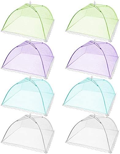 Pop-Up Mesh Screen Tent Umbrella, SPANLA 8 Pack Colored Food Cover Net for Outdoors, Screen Tents, Parties Picnics, BBQs, Reusable and Collapsible,17 Inches - Image 2