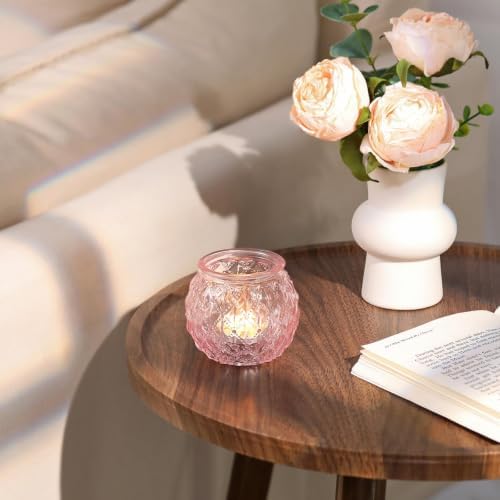 DARJEN 8 Pcs Pink Votive Candle Holders 2.55"x2.6" Tealight Candle Holder - Image 3