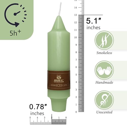 Green Short Taper Candle Candle Sticks, 5 Inch Mini Pillar Candles Small Taper Candles, 4PCS Handmade Unscenteds Candlesticks for Festive, Party, Spell, Wedding, Home Decor - Image 2