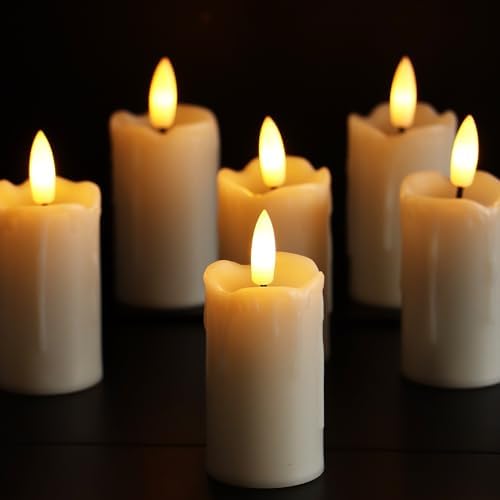6 PCS Flameless Votive Candles with Timer Battery Operated by EZiKitchen
