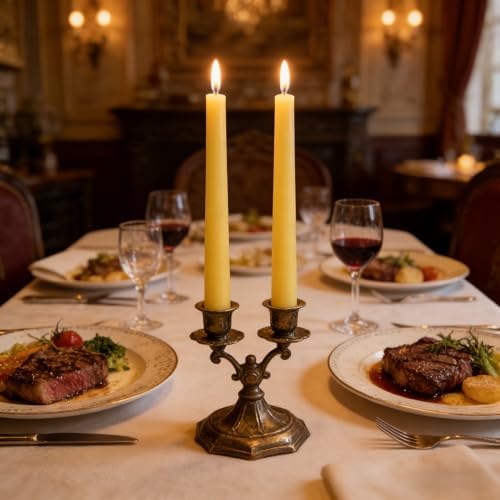 12-Pack Yellow Taper Candles, 10 Inch Unscented Dripless Candlesticks, Long-Lasting Burn Time of 7-8 Hours, Perfect for Home Décor, Weddings, and Events - Image 6