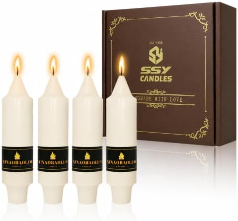 Candlesticks Short Taper Candle 5 inches Ivory Candle Sticks Smokeless Tapered Candles for Home Décor Weddings Festive Party Women Gifts by XINAOBAOLUO