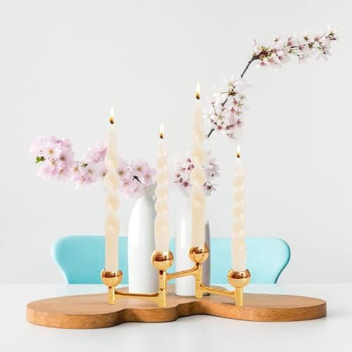 MAITREYA Brown Taper Candles Conical Stick Candles Spiral Taper Candles-Set of 4 for Decoration Weddings Party Church-Unscented Dripless Candles,10inch(C-Coffee) - Image 5