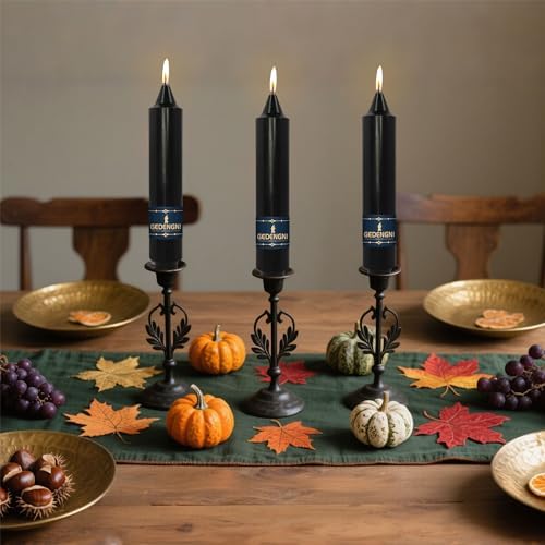Black Taper Candle Dripless Candlesticks - Gedengni 4pcs Unscented Candles Long Candle Sticks 7inches Halloween Tapered Candles for Home Party Wedding Restaurant Holiday Decor,18D-Black - Image 4