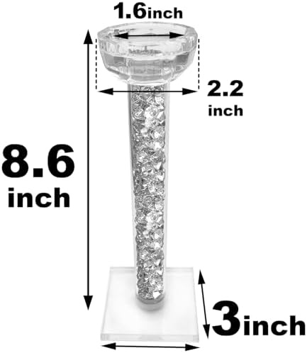 Wocred Candle Holders Set of 2.Stunning Shabbat Candle Holders.8.6" Tall Crystal Candlestick Holders for Dinning Room,Mantelpiece. - Image 5