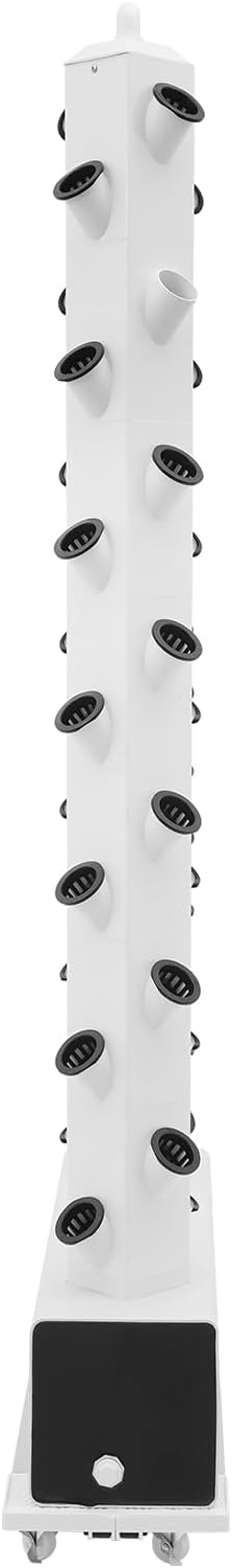 Vertical Hydroponics Growing System Kit, Indoor Growing System Planter Vertical Germination Kit Large Planting Baskets Large Water Tank Porous Design 4 Swivel Castors Automatic Watering System