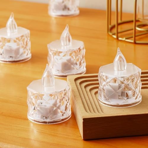 12 Pcs Flickering Flameless Candle Battery Tea Lights for Weddings - Image 2