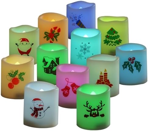 Christmas Battery Operated Flameless Color Changing Votive Candles 12 PCS - Image 2