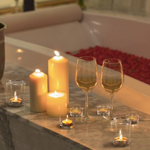 NITIME 12 Pcs Assorted Votive Candle Holders, Clear Glass Candle Holder for Floating Candles, Tealight Candle Holder for Table Centerpiece, Wedding and Party Decor - Image 6