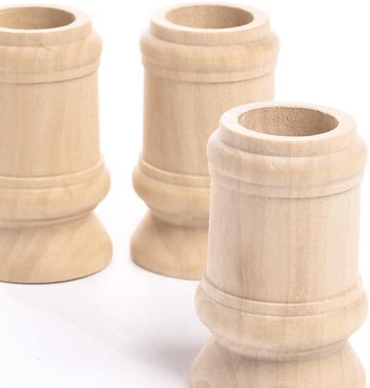 Unfinished Natural Wood Classic Candle Cups – 12 Wooden Candle Holders - Image 3