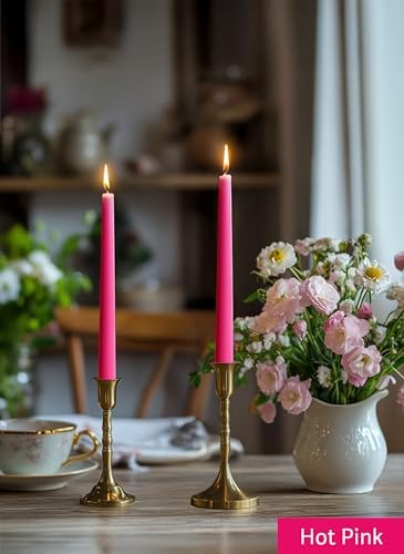 10" Classic Taper Candles, Pink Shades, 4-Pack, 7-8 Hours Long Burning, Unscented Tall Candlesticks - Image 5