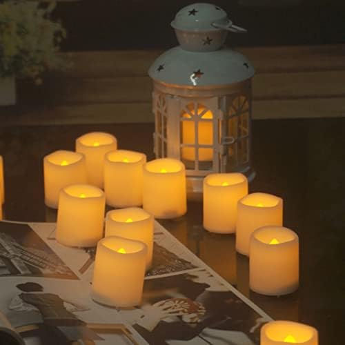 Battery Operated Flameless LED Votive Candles Warm White Light 24 PCS - Image 5