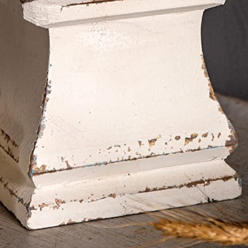 SOFE Handmade Shabby Farmhouse Wooden Pillar Candle Holders, 6 × 6 Inches - Image 4