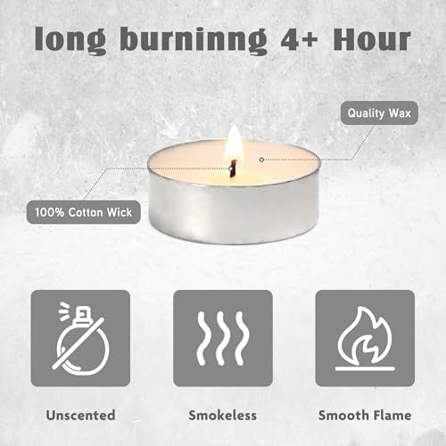 Unscented Tealight Candles 200 Pack 4 Hours - Image 4