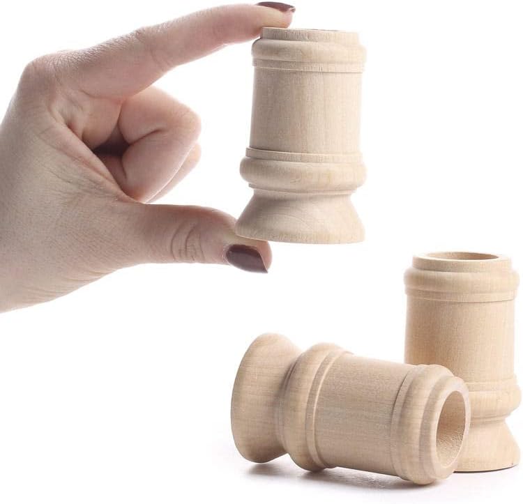 Unfinished Natural Wood Classic Candle Cups – 12 Wooden Candle Holders - Image 4