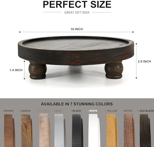 EOSAHR Display Riser: Pedestal Stand for Kitchen Decor, Distressed Black - Image 2