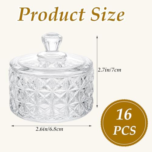 STARVAST 16 Pack Clear Glass Votive Candle Holders with Lids, 2.6×2.7In - Image 2
