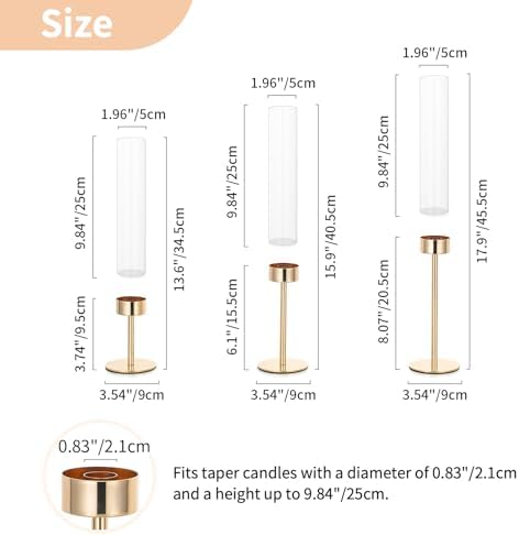 NUPTIO Hurricane Candlestick Holders for Centerpiece, Taper Candle Holders - Image 5