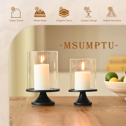 Set of 2 Vintage Black Candle Holders, Candle Sticks Holder Decor, Modern Decorative Tapered Candlestick Holders Centerpiece for Dining Table Centerpiece, Wedding, Party Decor - Image 4