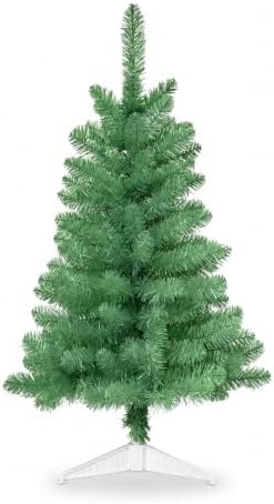 3FT Artificial Christmas Tree with Tinsel and String Lights – Tabletop Small Xmas Tree for Desk, Office, or Small Spaces – Full Branches, Easy Assembly, Holiday Decoration (Sage Green Tinsel) by Unknown