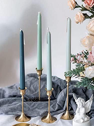 Green Taper Candles 10'' Non-Toxic Green Shades Ombre Colored Candle Sticks Set of 4 | Natual Soy Candlesticks Home Decor Centerpiece Sandalwood Scented - Image 6