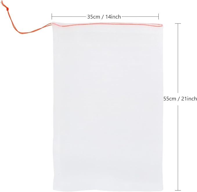 20Pcs Kikhope Fruit Protection Bags, 21"x14" Garden Netting Bags with Drawstring, Fruit Netting Bags, Fruit Tree Bags, Netting Barrier Bags for Protecting Fruits and Vegetables