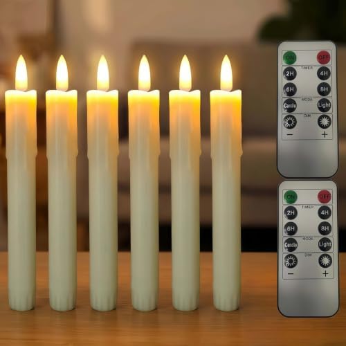 Flameless taper candles, 6.7in battery operated candles for home decoration by Unknown