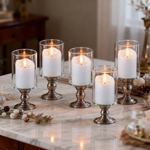 400+ Hour Flameless Votive Candles with Remote Timer, White - Image 4