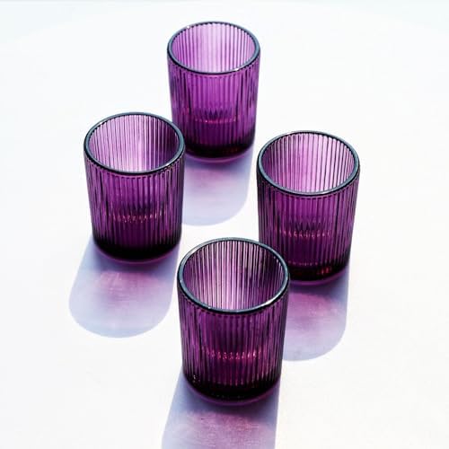 VOHO 12pcs Purple Votive Candle Holders for Halloween Christmas Easter Deco - Image 2