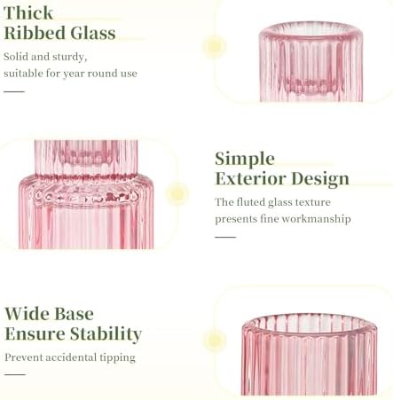 Glasseam Taper Candle Holders Bulk: 10 Pcs Small Candlestick for Valentine - Image 6