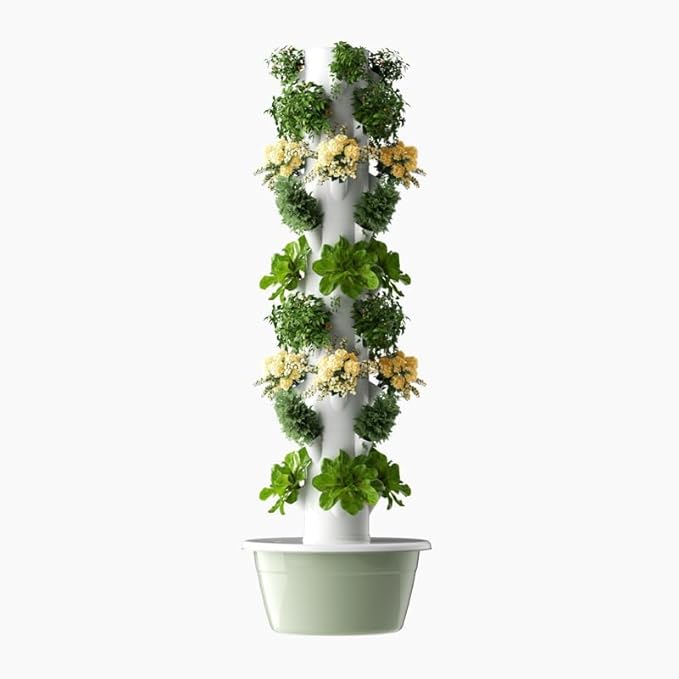 Vertical Hydroponic Grow Tower Aeroponic Tower for Fruits and Vegetables 9 Layer 36 Pots Planter with Water Tank and Pump