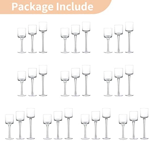 NUPTIO Glass Candle Holders, Set of 30 Stemmed Holders for Floating Candles - Image 6
