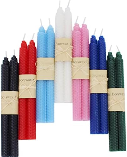 Premium Quality Beeswax Candles - 14 pack in 7 Colors - Hand-Rolled, Unscented, Dripless & Smokeless Taper Candles for Seasonal, Wedding, Home Decor & Dinner - Image 2