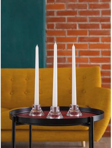 CANDWAX 10 inch White Taper Candles - Set of 12 White Candle Sticks Ideal for Christmas Decorations - Unscented Dripless Smokeless Long Burning Candlesticks - Christmas Candlesticks - Image 5