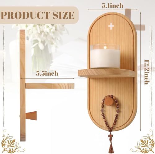 Wooden Wall Candle Holder, 2Pcs, Wall Mounted - Image 3