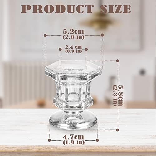 Potchen 18 Sets Glass Candle Holders Wedding Crystal, Clear, 18 Pieces - Image 2