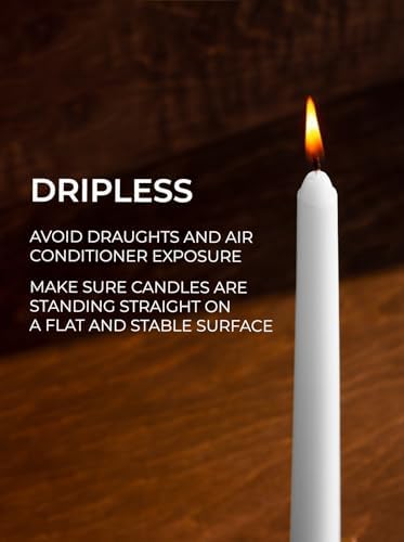 CANDWAX 12 inch White Taper Candles - Set of 12 Candle Sticks Ideal for Christmas Decorations - Dripless Smokeless Long Burning Unscented White Candlesticks - Tapered Christmas Candles for Home Decor - Image 3