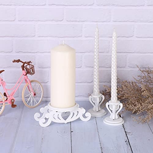 Wooden Unity Candle Holder Set, Wedding Ceremony Centerpiece Decor - Image 3