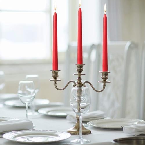 14 Pack Tall Red Taper Candles - 10 Inch Red Dripless, Unscented Dinner Candle - Paraffin Wax with Cotton Wicks - 8 Hour Burn Time. - Image 3