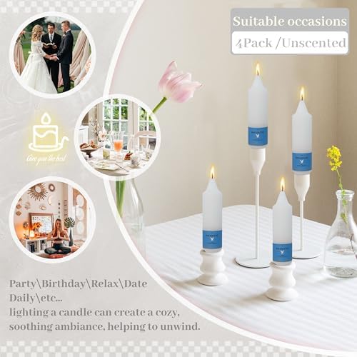 Unscented Taper Candles Dripless Classic White 5INCH Smokeless Short Taper Candles for Dinner Weddings Home Décor - Image 3