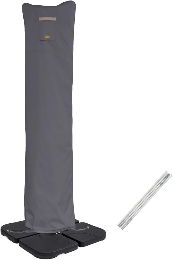 Patio Umbrella Cover for Market & Offset Umbrella,Banana Style Umbrella, Water Resistant, with Zipper and Rod (Cantilever (Dark Grey/WD), Cantilever 9'-13')