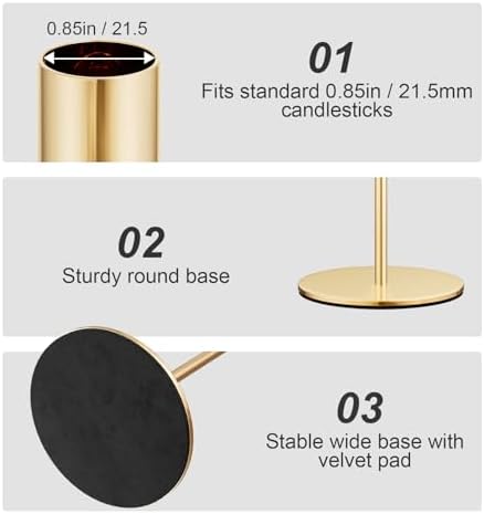 zeochyni Set of 24 French Gold Taper Candle Holder Bulks for Wedding, Party - Image 5