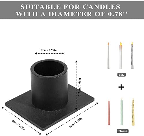 4Pcs Black Retro Candle Holders, Candlestick Holder - Image 3