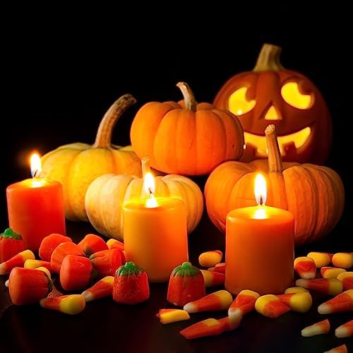 10 Hour Orange Votive Candles for Weddings Party Halloween Fall and Emergency, Set of 36 Unscented Bulk Candles for Restaurants and Home Decoration - Image 3