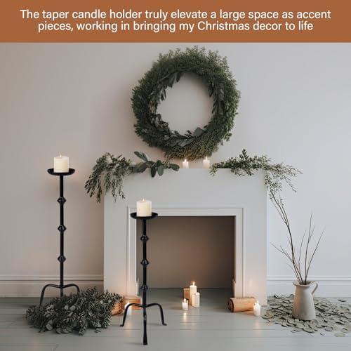 Mumufy 1 Pcs Metal Tall Floor Candleholder Candlestick, 32 in, 27 in, Black - Image 5