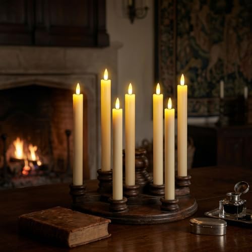GenSwin Flameless Taper Candles LED Battery Operated Remote Timer Ivory - Image 5