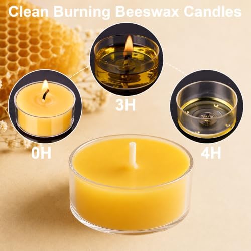 Beeswax Tea Light Candles Bulk 4 Hour Non Toxic Natural Pure Bees Wax - Image 5