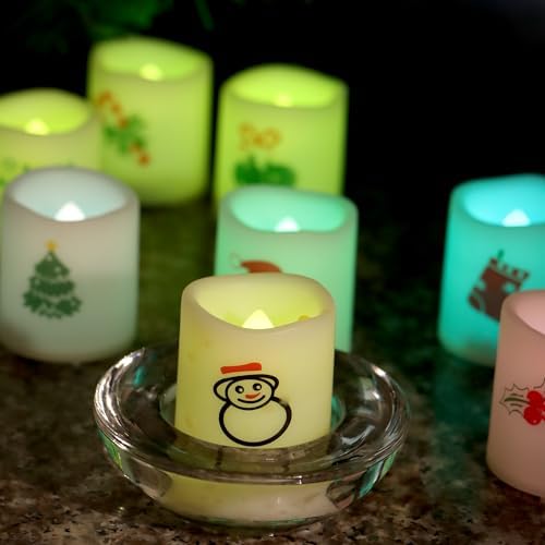 Christmas Color Changing Battery Operated Flameless Votive Candles 12 PCS - Image 6